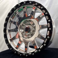 Velg Truk 4x4 Forged Beadlock Hitam Poles 6x139.7 8x165.1 4x100 5x114 6x114.3 untuk Dodge Charger Ford Ram 1500