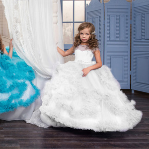 Vestido <span class=keywords><strong>de</strong></span> niña con falda <span class=keywords><strong>de</strong></span> malla y encaje, estilo explosión, <span class=keywords><strong>para</strong></span> banquetes, bodas, <span class=keywords><strong>primera</strong></span> comunión, bautizo, color blanco. ¡Gran oferta! - Product Image 4