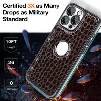 Étui de protection antichoc en cuir PU pour iPhone 17 Pro Max/17 Pro/16/15/14/13/12/11 avec protection de l'appareil photo et protection contre les chutes