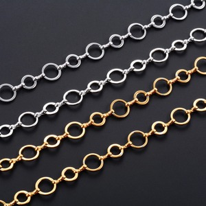 Collier ras du cou en acier inoxydable plaqué or 10 mm, maillons circulaires géométriques chics pour femmes et hommes, bijoux en métal - Product Image 2