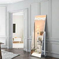 Miroir pleine longueur personnalisable avec cadre argenté, mural ou sur pied, à angle réglable, design contemporain – Tendance 2025