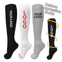 Chaussettes de compression pour infirmières, hauteur genou, logo personnalisé, fabrication OEM