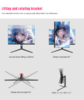 Moniteur de jeu rapide IPS 27 pouces 1K 75Hz 180Hz 240Hz, 2K 75Hz 240Hz, 4K 75Hz 144Hz, 1 ms, 100 % sRGB HDR400, écran LED pour PC, écran LCD pour ordinateur