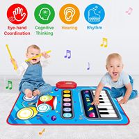 MILI 2-in-1 Kid Music Instrument Educational Toys Piano Keyboard Jazz Drum Dance Floor Blanket Children Musical Play Mat