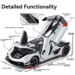 Coche Deportivo de Carreras a Escala 1/24, Réplica Realista de Aleación, Juguete Coleccionable, Modelo de Vehículo con Sonido, Luz y Función de Retroceso - Product Image 3