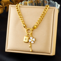 Parure de bijoux en acier inoxydable plaqué or, collier et bracelet maille cubaine, pendentif breloque étoile et fleur, bijoux pour femme, vente en gros