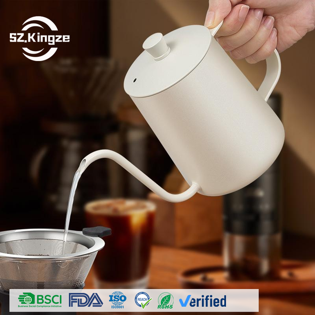 Kingze Personalized Barista Tools Home Brewing Hand Drip Coffee Maker 250ml 350ml 600ml Stainless Steel Gooseneck Kettle