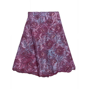 Thân Thiện Với Môi 100% Polyester 5 Yards 121n2025100801 Đa-Màu Lưới Ren Lưới Vải Hoa Sequins Của Phụ Nữ Đảng May Mặc - Product Image 1