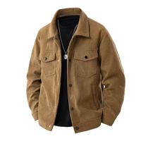 Veste d'hiver de haute qualité pour hommes Design de mode tissu velours côtelé col rabattu prix de gros veste de plein air quotidienne à la mode