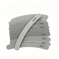 Lime à ongles zébrée double face personnalisée en forme de banane K, grain 100/180, durable, lavable, réutilisable, pour manucure professionnelle