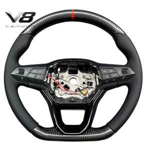 Volante de Fibra de Carbono Real Personalizado Estilo Deportivo de Carreras, Accesorios Interiores para Automóviles V8carbon para Cupra <span class=keywords><strong>Leon</strong></span> <span class=keywords><strong>FR</strong></span> <span class=keywords><strong>19</strong></span>+ - Product Image 3