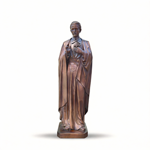 Estatua de <span class=keywords><strong>San</strong></span> Juan <span class=keywords><strong>Bosco</strong></span> en cobre patinado, forjada a mano |   Jardín de Oración Espiritual para Iglesia Tradicional Religiosa - Product Image 1