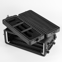 Boîte de rangement pour microphone en plastique HDPE noir 3U de 19 pouces, grande capacité, légère, durable, écologique, avec boucle