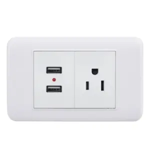 Factory Price Universal Purpose 3pin Wall Socket With 2 Usb Port Outlet