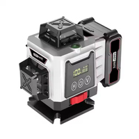 Niveau laser d'extérieur DIY ultra-lumineux à lumière verte, haute précision, 8, 12 ou 16 lignes, épaisseur réglable, clignotant, batterie au lithium