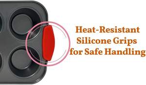 ถาดมัฟฟิน6ถ้วยเหล็กคาร์บอนแม่พิม<span class=keywords><strong>พ</strong></span>์อบแบบไม่ติดเครื่องล้างจาน<span class=keywords><strong>ไมโครเวฟ</strong></span>ปลอดภัยสำหรับบ้านร้านอาหาร - Product Image 5