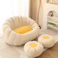 Canapé pouf minimaliste double en forme de nuage, fauteuil inclinable rembourré en mousse de polystyrène EPS pour la détente et la sieste