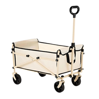 Chariot de camping pliable portable en gros, chariot de plage robuste à 4 roues tout-terrain, chariot de pique-nique