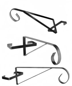 2pcs Eco-Friendly Black Durable Powder Coated Metal Garden Hanging Basket <strong>Brackets</strong> <strong>for</strong> <strong>Concrete</strong> Fence <strong>Posts</strong> Home - Product Image 5