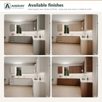 Meubles de cuisine sur mesure en stratifié au design luxueux, aménagement en L, boîtes de rangement en MDF, tiroirs et dimensions personnalisées