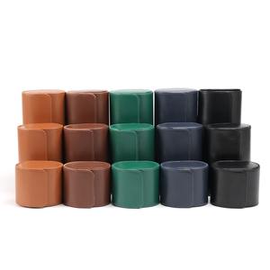 Boîte à montres en cuir PU noir avec logo personnalisé en relief, 2 emplacements, étui de voyage pour bijoux avec velours, boîte à montres durable - Product Image 2