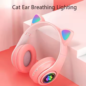 Auriculares B39M con Luz Intermitente, Orejas Lindas, Auriculares Estéreo B39 con Soporte para Tarjeta TF, Auriculares Inalámbricos para Niñas, Regalo de Cumpleaños - Product Image 4