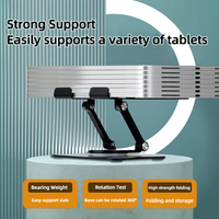 Support de téléphone de bureau pliable portable Support de tablette en aluminium rotatif à 360 degrés