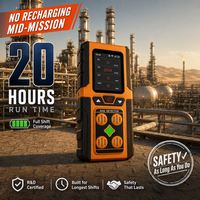 Monitor Personal de Gases Nivel 4 IP68, Detector de 4 Gases Tóxicos H2S CO O2 con Clip, Microclip BW