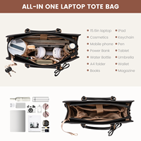 Sac fourre-tout pour ordinateur portable LOVEVOOK pour femmes, sac de travail en cuir PU, sac d'enseignante imperméable, grand sac à main pour ordinateur et sacs à main pour femmes