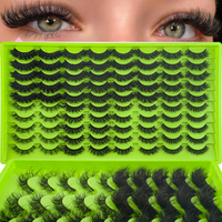 36 paires de faux cils en vison synthétique, styles variés, pour lot en gros, ultra grande capacité, 10 mm, en boîte, pour maquillage quotidien et de fête, vente en gros