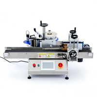 Machines d'étiquetage automatiques de bouteilles rondes en aluminium, en plastique PET, pour boissons, bière, peinture, en usine, sur le bureau