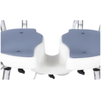 Chaise de douche médicale robuste avec siège en U 3D et double repose-pieds - Qualité clinique