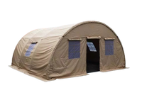 Carpa de Emergencia Estilo Ejército del Desierto de 6x10 Metros, Color Caqui, de Acero Galvanizado/Aluminio y PVC, Suministro de Fábrica
