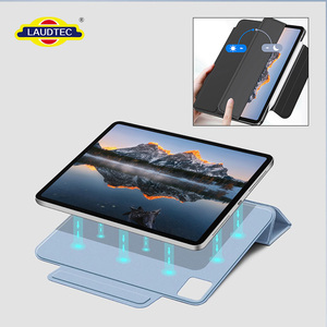 เคสแม่เหล็กสองด้านแบบมินิมอลสำหรับ iPad พร้อมฝาปิดหนังอัจฉริยะแบบพับสามตอน บางเฉียบ ปิด/เปิดอัตโนมัติ พร้อมขาตั้งป้องกัน - Product Image 2