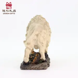 रेज़िन पशु सजावट, होम गार्डन मूर्ति सजावट रेज़िन शिल्प के लिए सजीव भेड़ डेस्कटॉप उपहार
