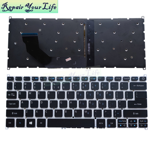 คีย์บอร์ดโน้ตบุ๊กแบบมีไฟพื้นหลัง US AR ภาษาอาหรับ สำหรับ <span class=keywords><strong>Acer</strong></span> SF314-52 SF314-55 <span class=keywords><strong>Aspire</strong></span> S13 S5-371 S5-371t <span class=keywords><strong>Swift</strong></span> Sf113-31 SB3P_A52B คีย์บอร์ดใหม่ - Product Image 6