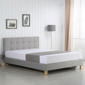 Diseño de Lujo de Cama Doble, Ideas Modernas para Dormitorio, Plataforma Tapizada, Estructura de Cama Queen Size Negra - Product Image 1