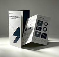 Brochures d'entreprise personnalisées en gros, multi-panneaux, pliées en trois, papier couché 157g avec impression offset