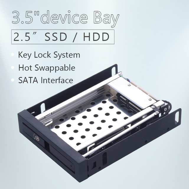 Unestech Factory Offers 2.5 Inch SATA Hot Swap SSD Case Aluminum Tray-less Hard Drive Mobile Rack for 3.5 Floppy Bay