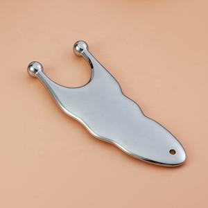 Strumento di massaggio del corpo di grandi dimensioni per la cura della pelle del viso in lega di zinco metallo Gua Sha raschietto - Product Image 5