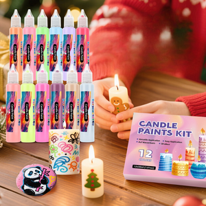 Kit de Stylos à Cire pour Bougies 24 Couleurs 30ML avec Boîte de Rangement – Kit de Décoration DIY pour Bougies pour les Saisons Festives et les Cérémonies de Baptême - Product Image 1