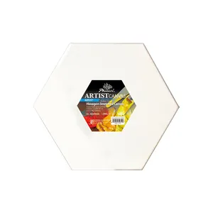 Phoenix Artist Grade Hexagon Staple-free Edge Medium Texture Cotton Painting Hexagonal Stretched Canvas