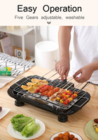 Barbecue électrique pour l'intérieur et l'extérieur de l'île sans fumée Mini table coréenne Rôtissoire à charbon de bois Poêle à moteur rotatif Plaque commerciale