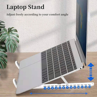 Nouveau support pliable pour ordinateur portable avec sac de rangement, support de refroidissement réglable sur 13 niveaux pour ordinateur portable/tablette/téléphone (ABS et silicone)