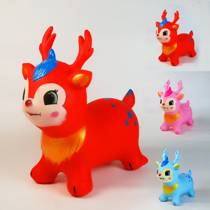Cheval <span class=keywords><strong>sauteur</strong></span> gonflable pour enfants, <span class=keywords><strong>animal</strong></span> en PVC, dessin animé, faon mignon, jouet à chevaucher, épaissi et sûr, âges 0-24 mois - Product Image 4