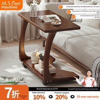 Table basse portable en bois massif, style vintage, meubles de salon, petite table d'appoint mobile