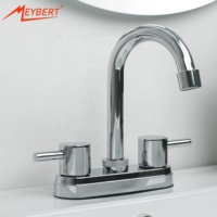 Robinet de lavabo classique en laiton à double poignée, à montage sur comptoir, 2 trous, avec cartouche céramique, pour salle de bain, salon et salle de sport