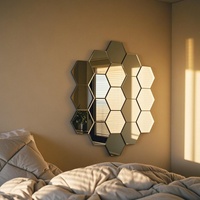Modern Copper-Free Silver Coated Mirror on Float Glass Self-Adhesive Wall Mirror for Bathroom Use Eco-Friendly Customizable Size