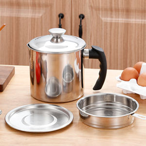 Jarra de aceite de hoja suelta para té y cocina, recipiente de aceite de bacón con bandeja de posavasos, 0,34 unidades - Product Image 4