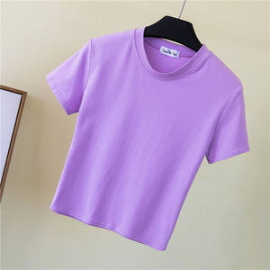 95% di cotone prodotti estivi camicie a <span class=keywords><strong>maniche</strong></span> <span class=keywords><strong>corte</strong></span> in <span class=keywords><strong>bianco</strong></span> <span class=keywords><strong>Crop</strong></span> T Shirt da donna Cropped <span class=keywords><strong>top</strong></span> traspirante Streetwear maglietta bianca - Product Image 3